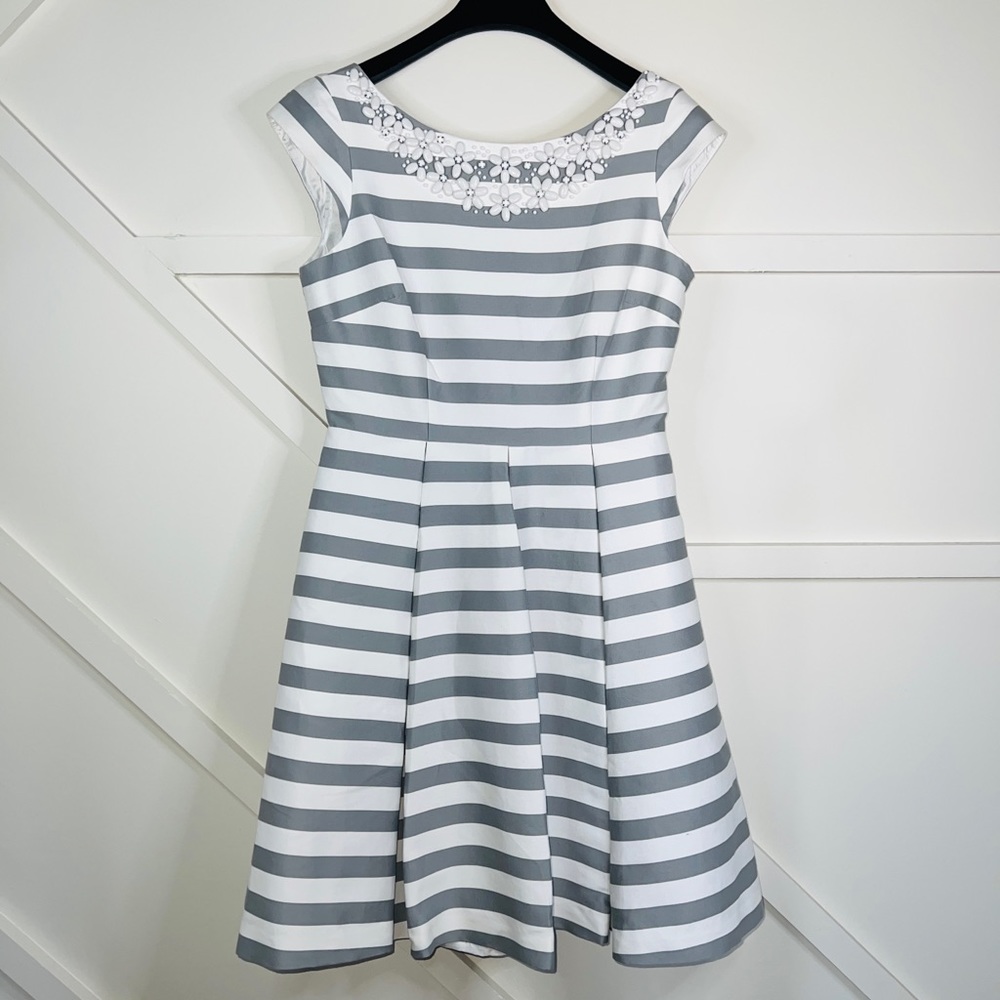Kate Spade Look for the Silver Lining silky jeweled neckline dress
